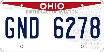 OH license plate GND6278