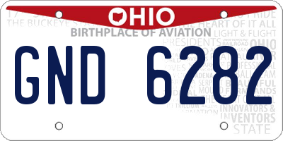 OH license plate GND6282