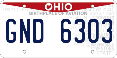 OH license plate GND6303