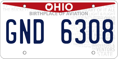 OH license plate GND6308
