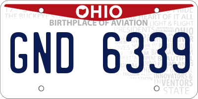 OH license plate GND6339