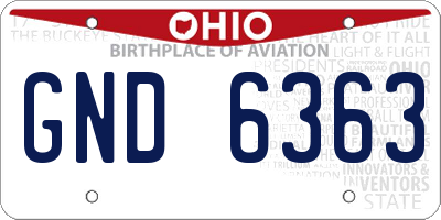 OH license plate GND6363