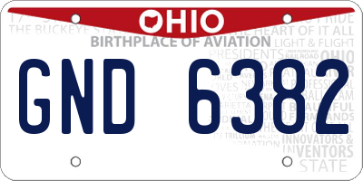 OH license plate GND6382