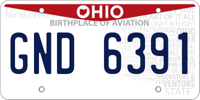 OH license plate GND6391