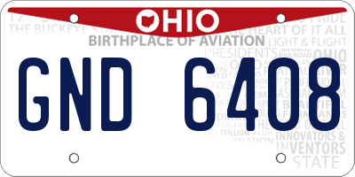OH license plate GND6408