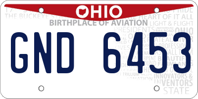 OH license plate GND6453