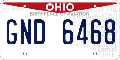 OH license plate GND6468