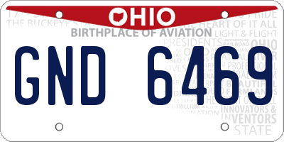 OH license plate GND6469