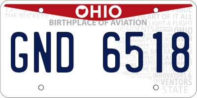 OH license plate GND6518
