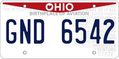 OH license plate GND6542
