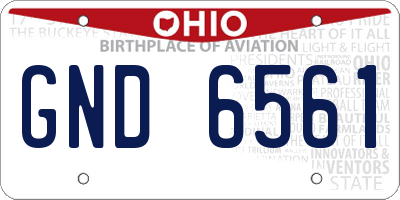 OH license plate GND6561