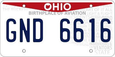 OH license plate GND6616