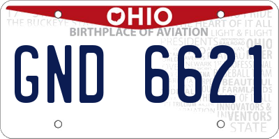 OH license plate GND6621