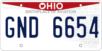 OH license plate GND6654