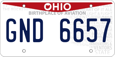OH license plate GND6657