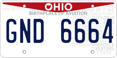 OH license plate GND6664