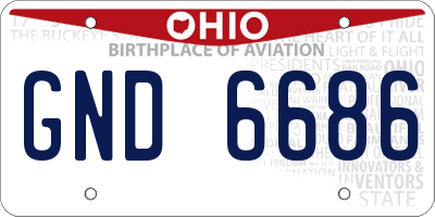 OH license plate GND6686