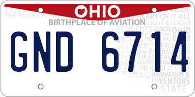 OH license plate GND6714