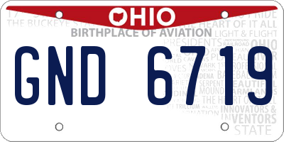 OH license plate GND6719