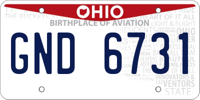 OH license plate GND6731