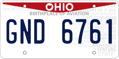 OH license plate GND6761