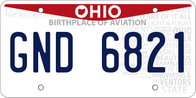 OH license plate GND6821
