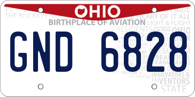 OH license plate GND6828