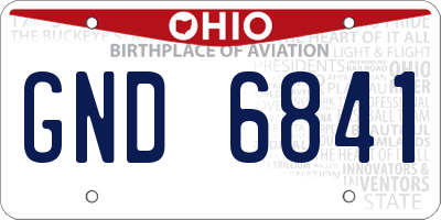 OH license plate GND6841