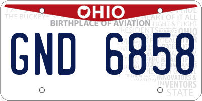 OH license plate GND6858