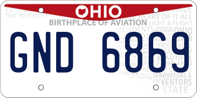 OH license plate GND6869