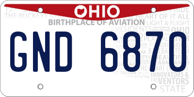 OH license plate GND6870