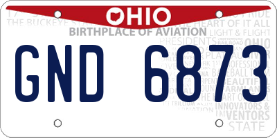 OH license plate GND6873