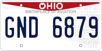 OH license plate GND6879