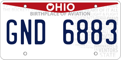 OH license plate GND6883