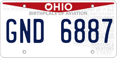 OH license plate GND6887