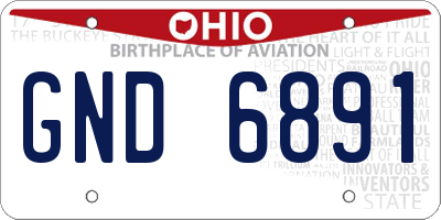 OH license plate GND6891
