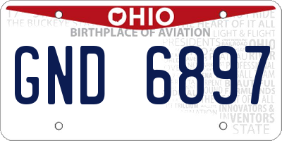 OH license plate GND6897