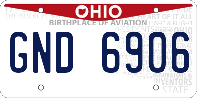 OH license plate GND6906