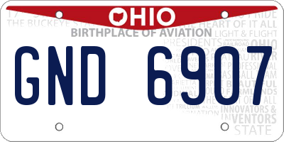 OH license plate GND6907