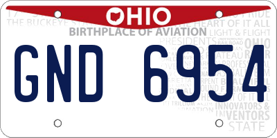 OH license plate GND6954