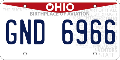 OH license plate GND6966