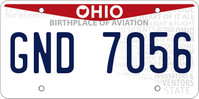 OH license plate GND7056