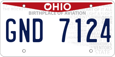 OH license plate GND7124