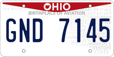 OH license plate GND7145