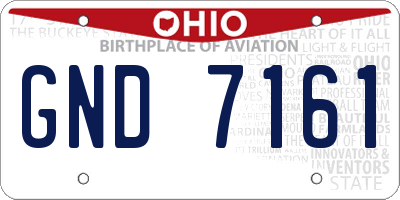 OH license plate GND7161