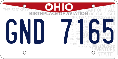 OH license plate GND7165
