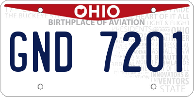 OH license plate GND7201