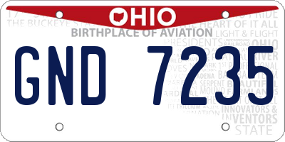 OH license plate GND7235