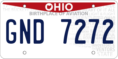 OH license plate GND7272