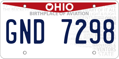 OH license plate GND7298
